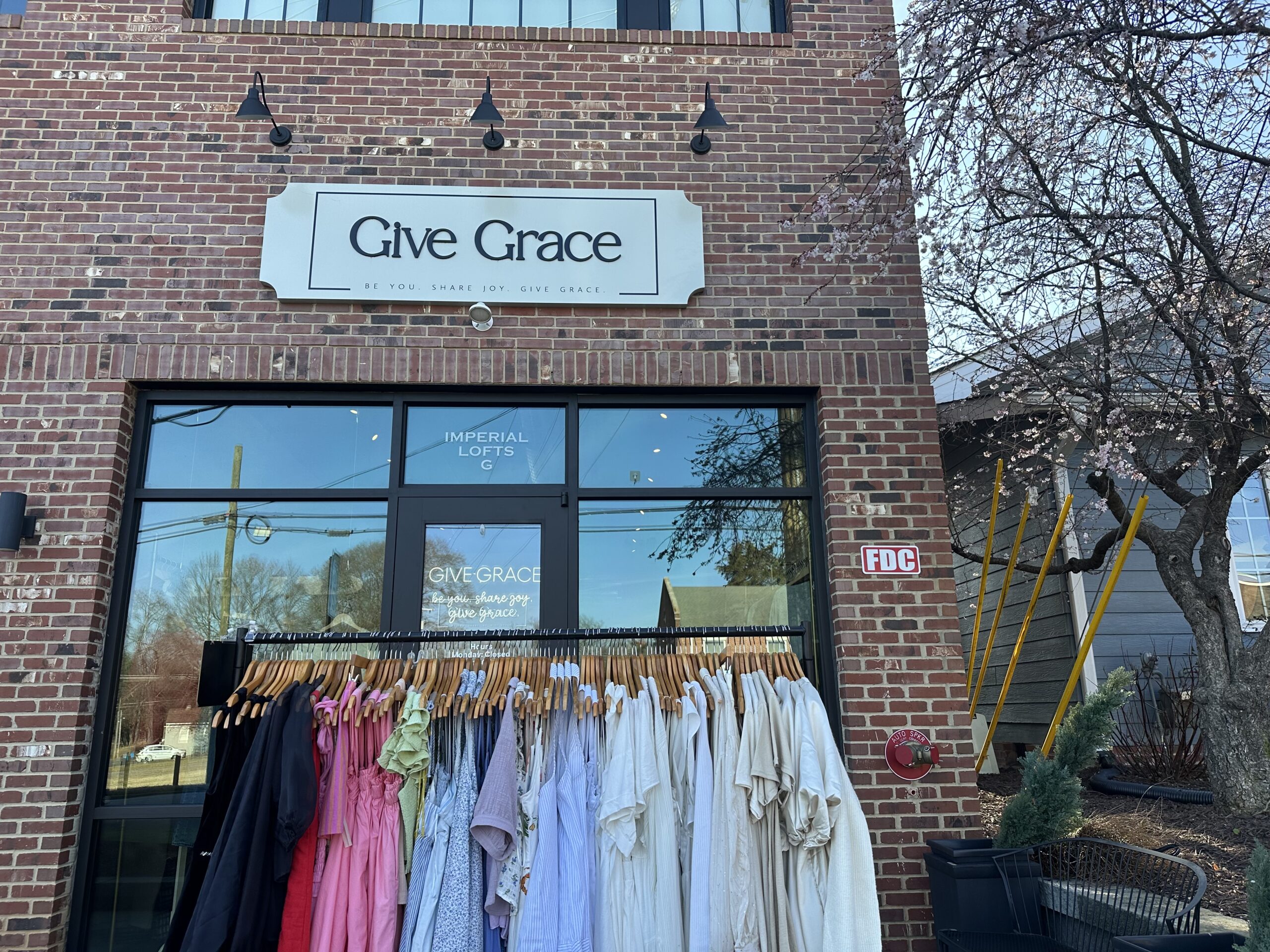 Trendy women’s clothing boutqiue with unique gifts for babies and pets in downtown Belmont.