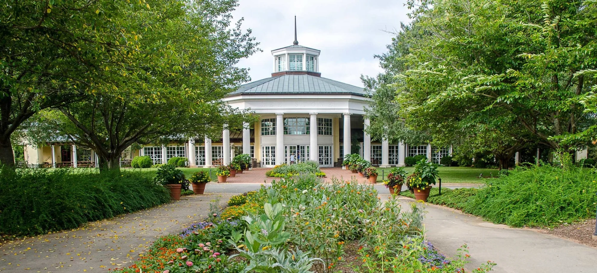 Entrance to Daniel Stowe Conservancy in spring